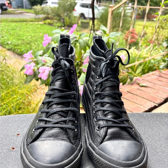 Waterproof Leather lunarlon Chuck Taylor converse All Star Sneakers black quilt - Picture 3 of 14